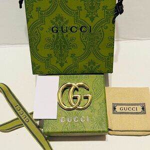 Gucci brooch authentic vintage gold gg pin Italy